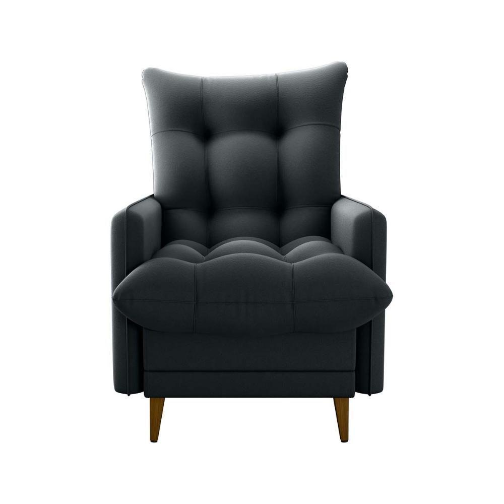 Poltrona De Amamentação Com Puff Montreal Suede Cinza Matrix Suede Cinza - 4