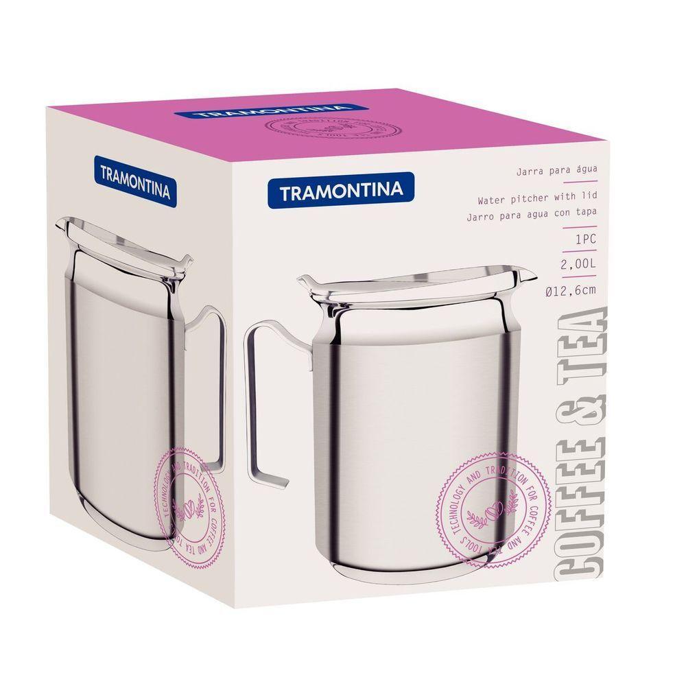 Jarra Tramontina Para água Em Aço Inox Com Tampa 12,6 Cm 2 L - 3