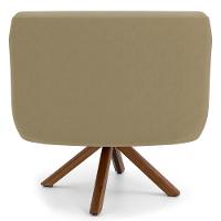 Kit 2 Poltronas Decorativas Giratórias Base Giromad Madeira Jade Veludo C-68 Bege - Domi