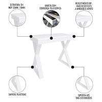 Mesa Escrivaninha 90cm Veneti E Estante Livreiro 90x187cm Lean A06 Branco - Mpozenato - 3