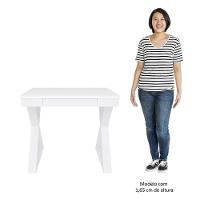 Mesa Escrivaninha 90cm Veneti E Estante Livreiro 90x187cm Lean A06 Branco - Mpozenato - 6