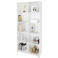 Mesa Escrivaninha 90cm Veneti E Estante Livreiro 90x187cm Lean A06 Branco - Mpozenato - 9
