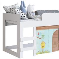 Cama Elevada Com Cortina Alegria Meu Fofinho A05 Branco - Mpozenato - 3