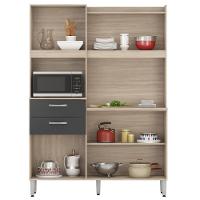 Kit Cozinha Compacta 6 Portas 2 Gavetas Harmonia D02 Avena/grafito - Mpozenato - 3