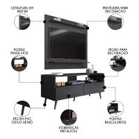 Painel Para Tv 50 Pol Senna E Rack Bancada 136cm Versa Z34 Preto - Mpozenato - 3
