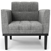 Poltrona Base Madeira Preto Kit 2 Ana Linho Grafite - Ibiza - 6