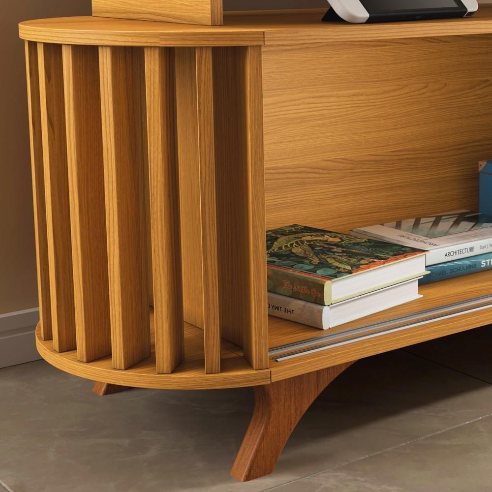 Painel Para Tv 70 Pol Curv E Rack Bancada Alba Off/cinamomo - Hb Móveis - 8