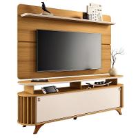 Painel Para Tv 70 Pol Curv E Rack Bancada Alba Off/cinamomo - Hb Móveis - 1