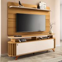 Painel Para Tv 70 Pol Curv E Rack Bancada Alba Off/cinamomo - Hb Móveis - 2
