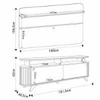 Painel Para Tv 70 Pol Curv E Rack Bancada Alba Off/cinamomo - Hb Móveis
