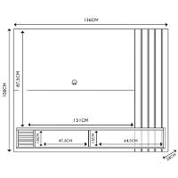 Painel Para Tv 55 Pol Com Bancada Madrid C05 Amêndoa/off White Matte - Mpozenato