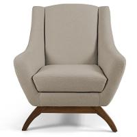 Poltrona Decorativa Base Manu Madeira Juliet C-129 Linho Bege Escuro - Domi - 2