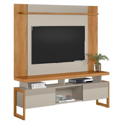 Painel Tv 55 Pol Lana E Rack 180cm Agata Nature/off Flex L06 - Mpozenato
