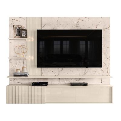 Painel Para Tv Até 55 Pol. Bancada Suspensa Atena Calacata/off White - Madetec
