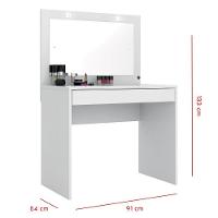 Penteadeira Camarim Com Espelho 1 Gaveta Atraente D02 Branco - Mpozenato - 3