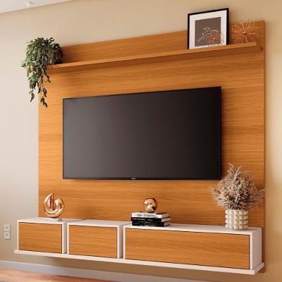 Painel Tv 70 Pol 180cm Bancada Suspensa Max Off/cinamomo - Hb Móveis