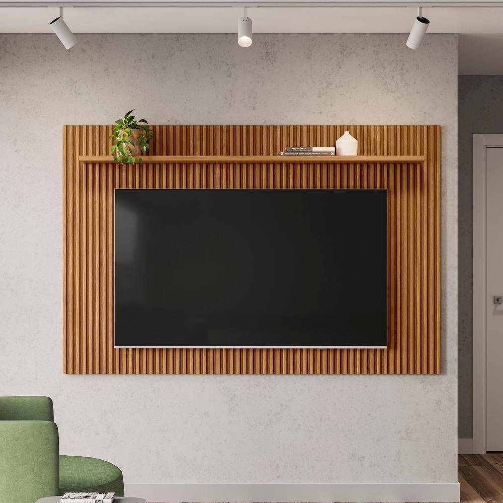 Painel Tv 75 Pol 201cm Ripado Com Prateleira Benty Nature L06 - Mpozenato - 6