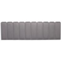 Cabeceira King Kit 10 Placas Modelo Arredondada - Suede Cinza - 4