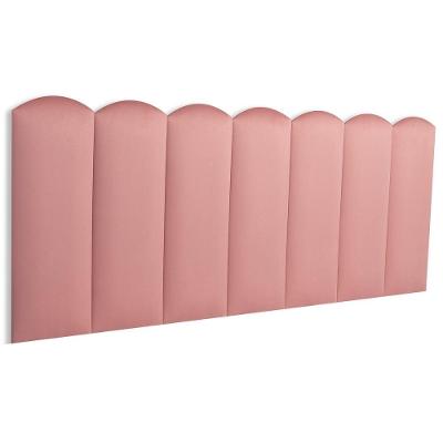 Cabeceira Casal Kit 7 Placas Modelo Nuvem - Suede Rosê