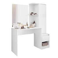 Penteadeira Com Espelho 1 Gaveta E 1 Porta Branco Amoudi Móveis Branco - 1