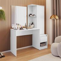 Penteadeira Com Espelho 1 Gaveta E 1 Porta Branco Amoudi Móveis Branco - 2