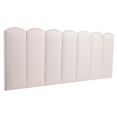 Cabeceira Casal Kit 7 Placas Modelo Nuvem - Suede Creme / Off White