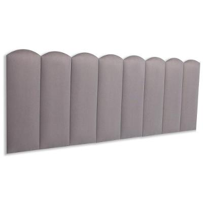 Cabeceira Queen Kit 8 Placas Modelo Nuvem - Suede Cinza