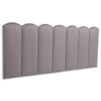 Cabeceira Casal Kit 7 Placas Modelo Nuvem - Suede Cinza