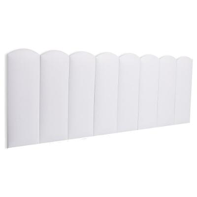 Cabeceira Queen Kit 8 Placas Modelo Nuvem - Courino Branco
