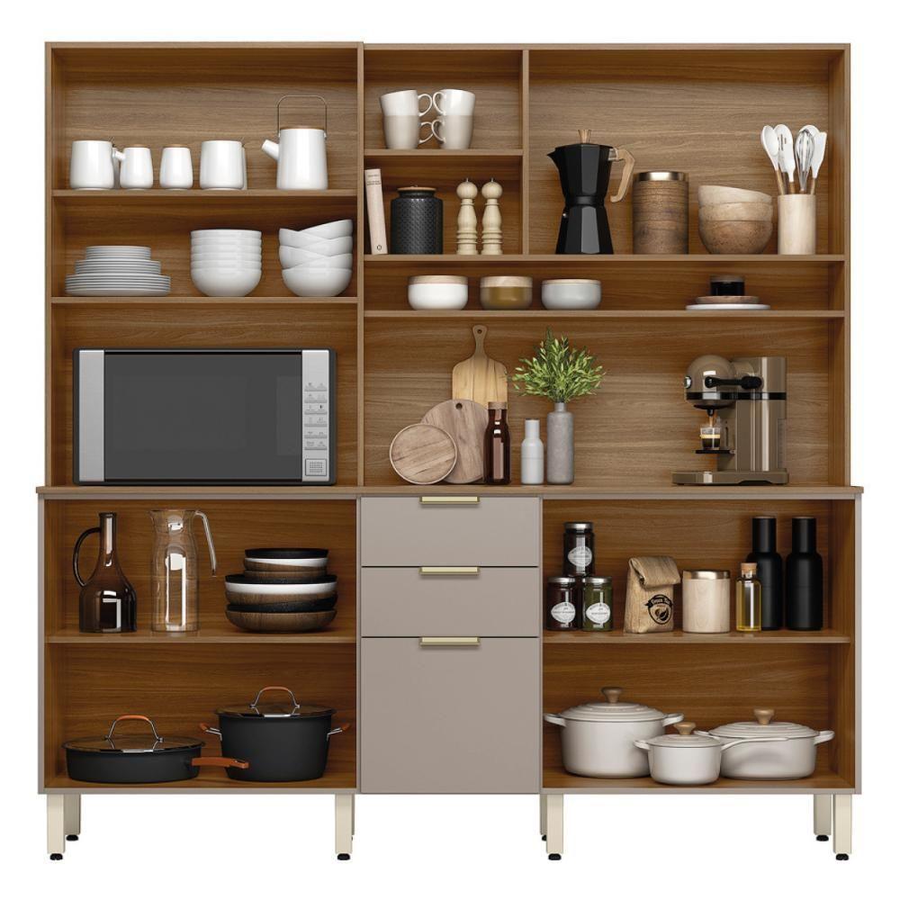 Cozinha Compacta Amora 10 Portas 2 Gavetas Amora Amendola/nude Prime Tx Demobile Amendola/nude Prime Tx - 2