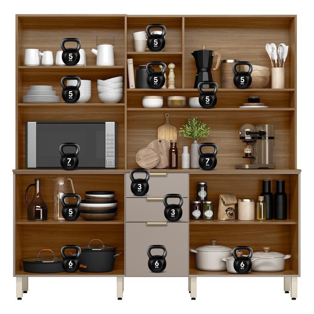 Cozinha Compacta Amora 10 Portas 2 Gavetas Amora Amendola/nude Prime Tx Demobile Amendola/nude Prime Tx - 5