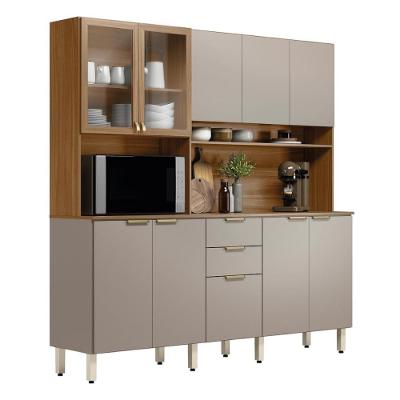 Cozinha Compacta Amora 10 Portas 2 Gavetas MDP 198 cm Nude Fosco