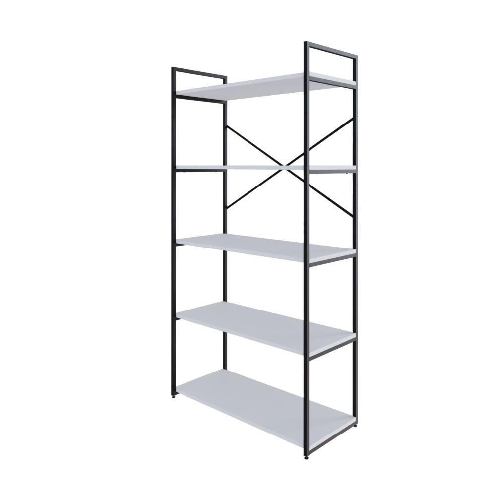 Estante C/05 Prateleiras 152x80x33cm Yon Branco Tx/est.preta Branco Tx/est.preta - 1
