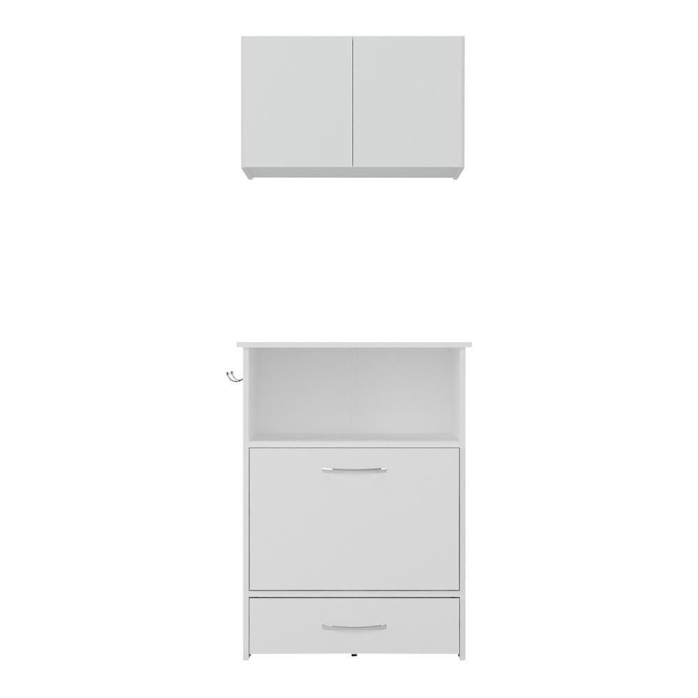 Kit Armário De Cozinha Aéreo 62,5cm Com Balcão Multiuso Multimóveis Mp5063 Branco - 7