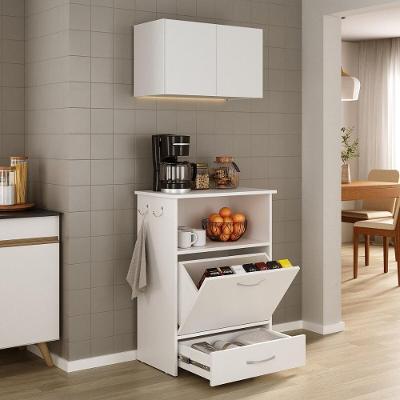 Kit Armário De Cozinha Aéreo 62,5cm Com Balcão Multiuso Multimóveis Mp5063 Branco