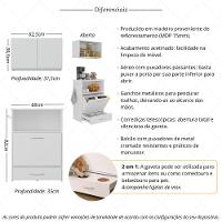 Kit Armário De Cozinha Aéreo 62,5cm Com Balcão Multiuso Multimóveis Mp5063 Branco - 3