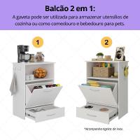 Kit Armário De Cozinha Aéreo 62,5cm Com Balcão Multiuso Multimóveis Mp5063 Branco - 6