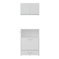 Kit Armário De Cozinha Aéreo 62,5cm Com Balcão Multiuso Multimóveis Mp5063 Branco - 7