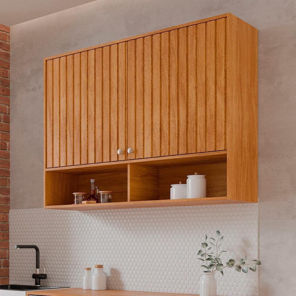 Armario Aereo Divina 120 Cm Com 2 Portas Cinamomo Cinamomo - 2