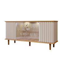 Buffet 4 Portas Com Led Janice Nature/off White Cimol Móveis - 1