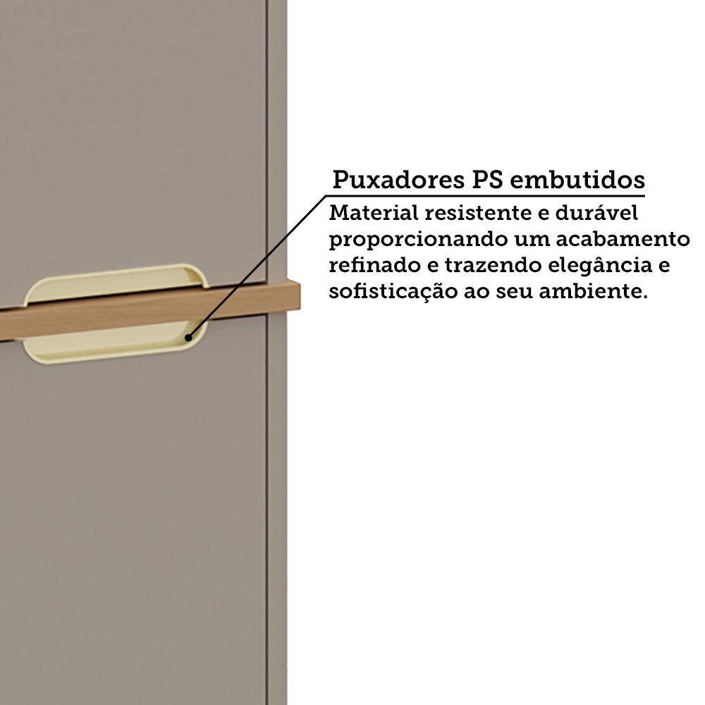 Paneleiro 4 Portas 70cm Lumina Luciane Móveis Cinammon/freijó - 4