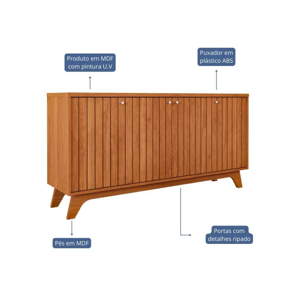 Buffet 4 Portas 100% Mdf Isa Cinamomo Cimol - 4