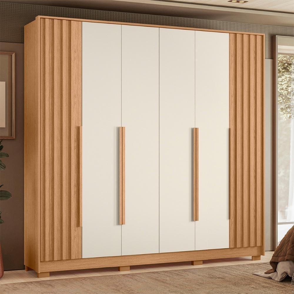 Guarda Roupa Deville 237cm 6 Portas 4 Gavetas Com Pés Freijo off White - 3