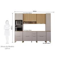 Cozinha Completa 6 Peças Com Tampo Lumina Luciane Móveis Cinammon/Freijó - 2
