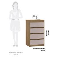 Cômoda 4 Gavetas Uni Luciane Móveis Avelã Pf/cinammon Pf - 3