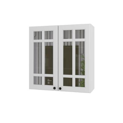 Armário Aéreo 80cm Duas Portas Com Vidro Reflecta Firenze Branco Indekes