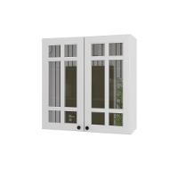 Armário Aéreo 80cm Duas Portas Com Vidro Reflecta Firenze Branco Indekes - 1