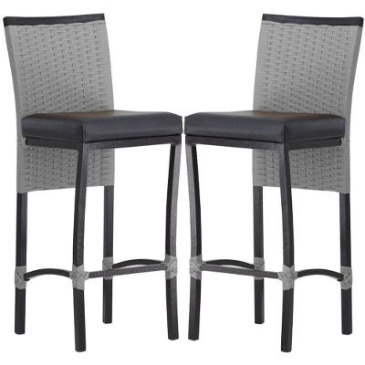 2 Banquetas Corda Náutica Alumínio Balcão Cozinha Bar Prata
