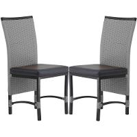 2 Cadeira Corda Náutica Saia Longa Cozinha área Edícula Prata - 1