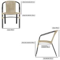 02 Cadeiras Floripa Alumínio Pintura Preta Trama Original Rami - 2